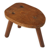 Rustic Wooden tripod Stool, France 1920s