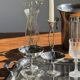 Set of 6 metal ice cream cups on flower-shaped feet
