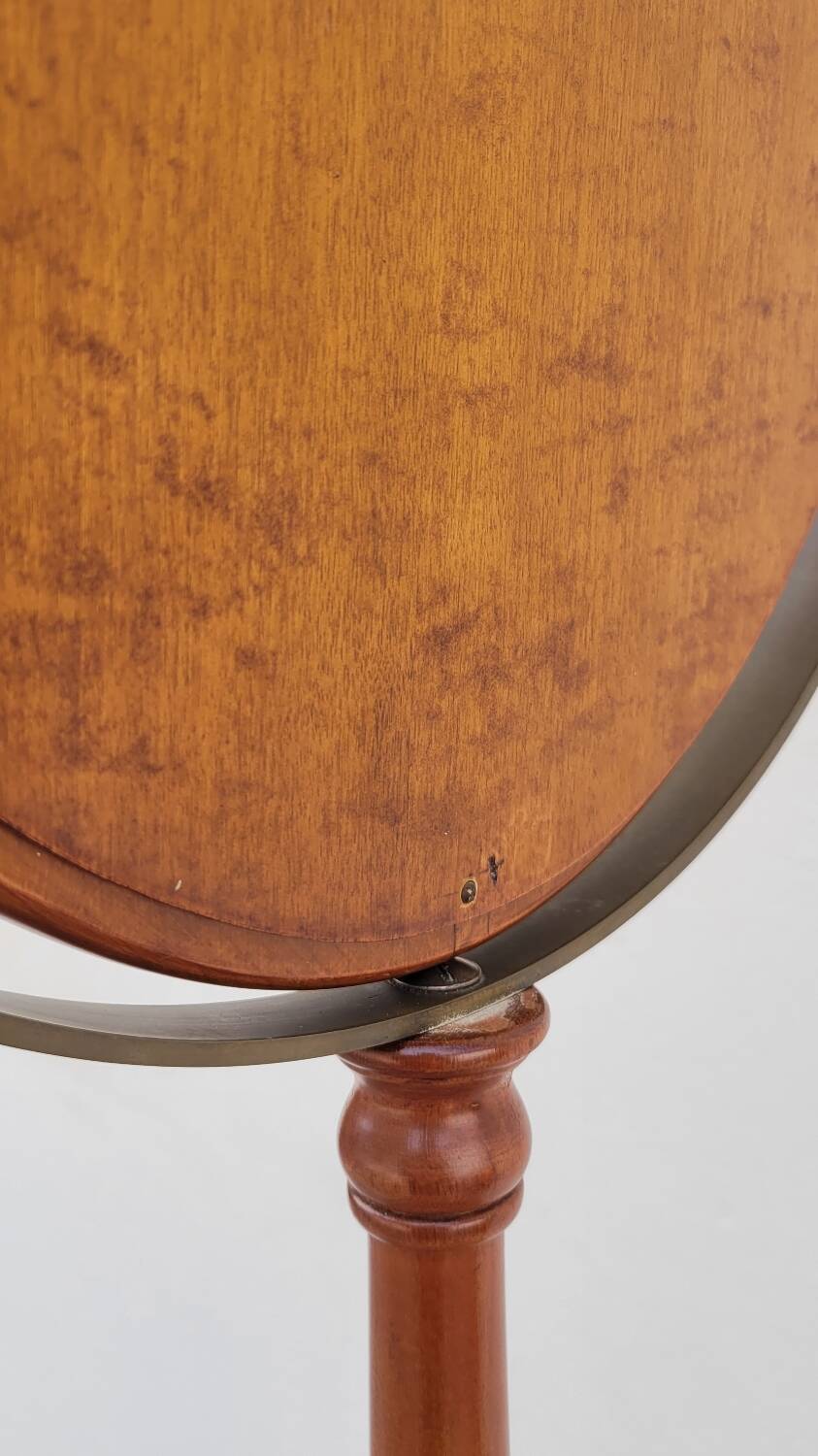 Tripod base psyché barber mirror in cherry wood with a system