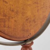 Psyche barber mirror with tripod base in cherry wood with system