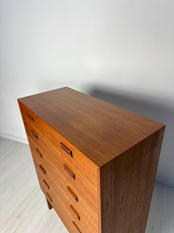 Commode vintage danoise en teck des années 1960, signée Holger Jensen