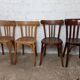 4 chaises bistrot dépareillées