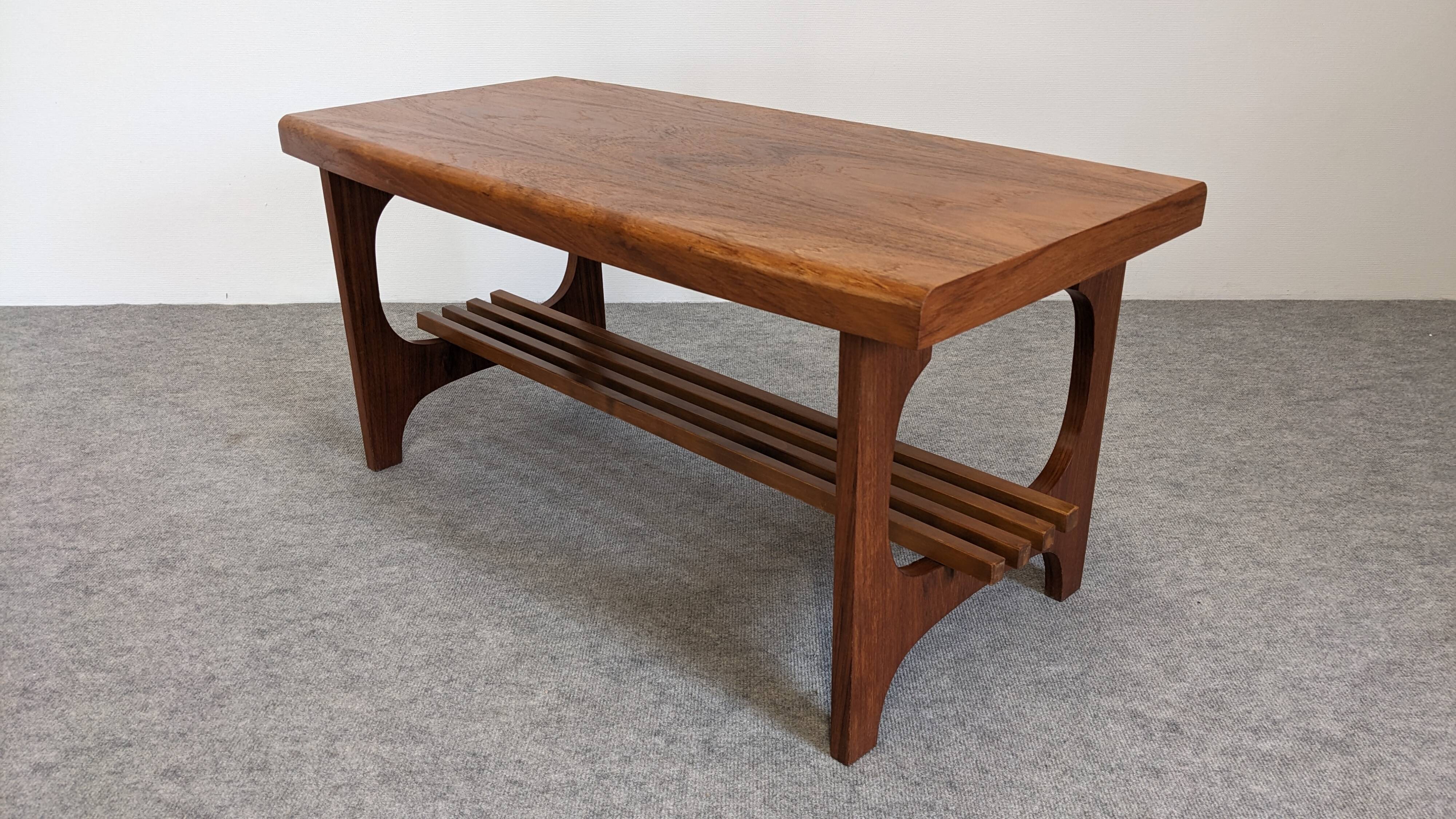 Scandinavian teak coffee table with magazine rack, Sweden circa 1960.