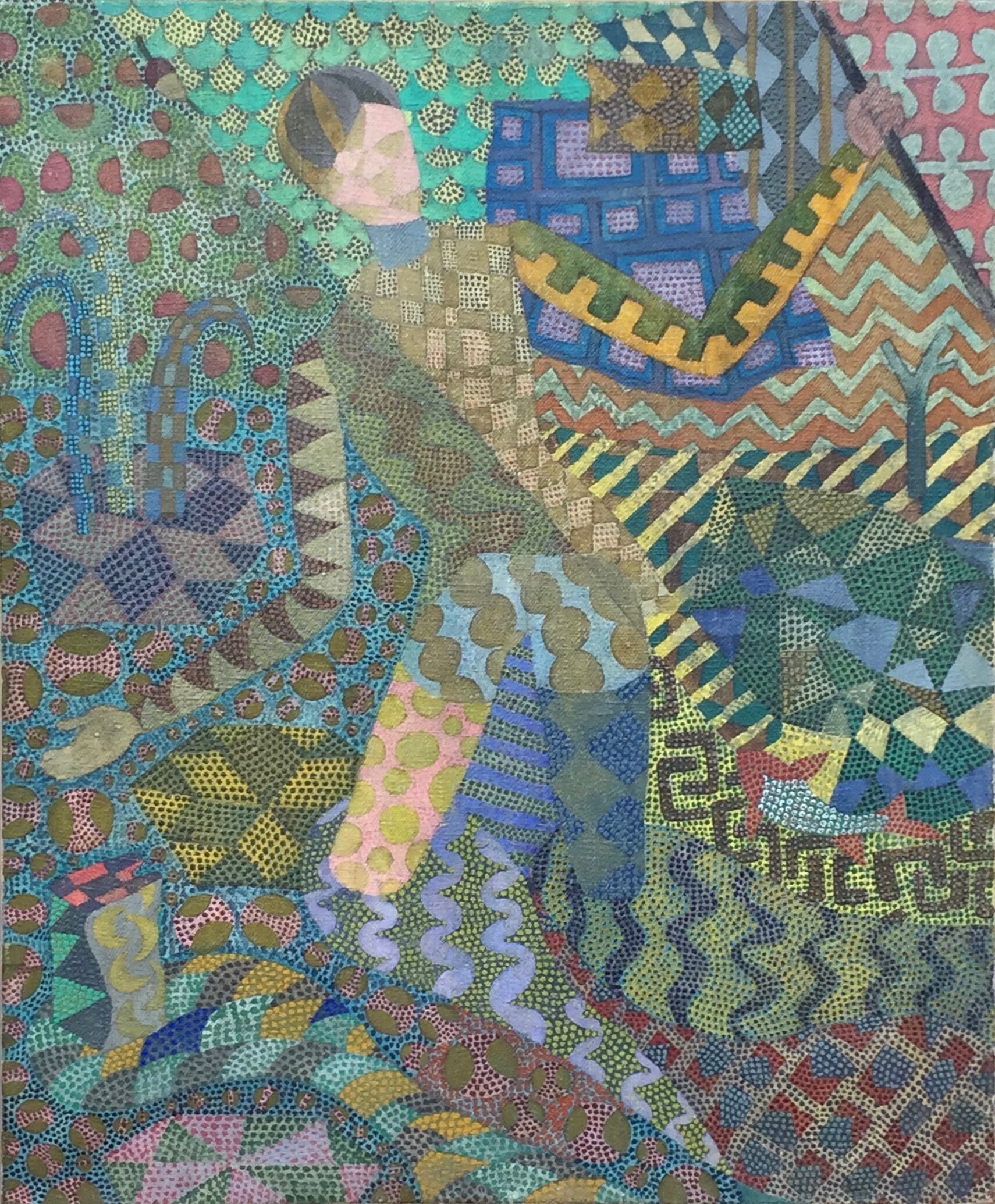 Post-pointillist painting, 60's signed M. d'Estienny