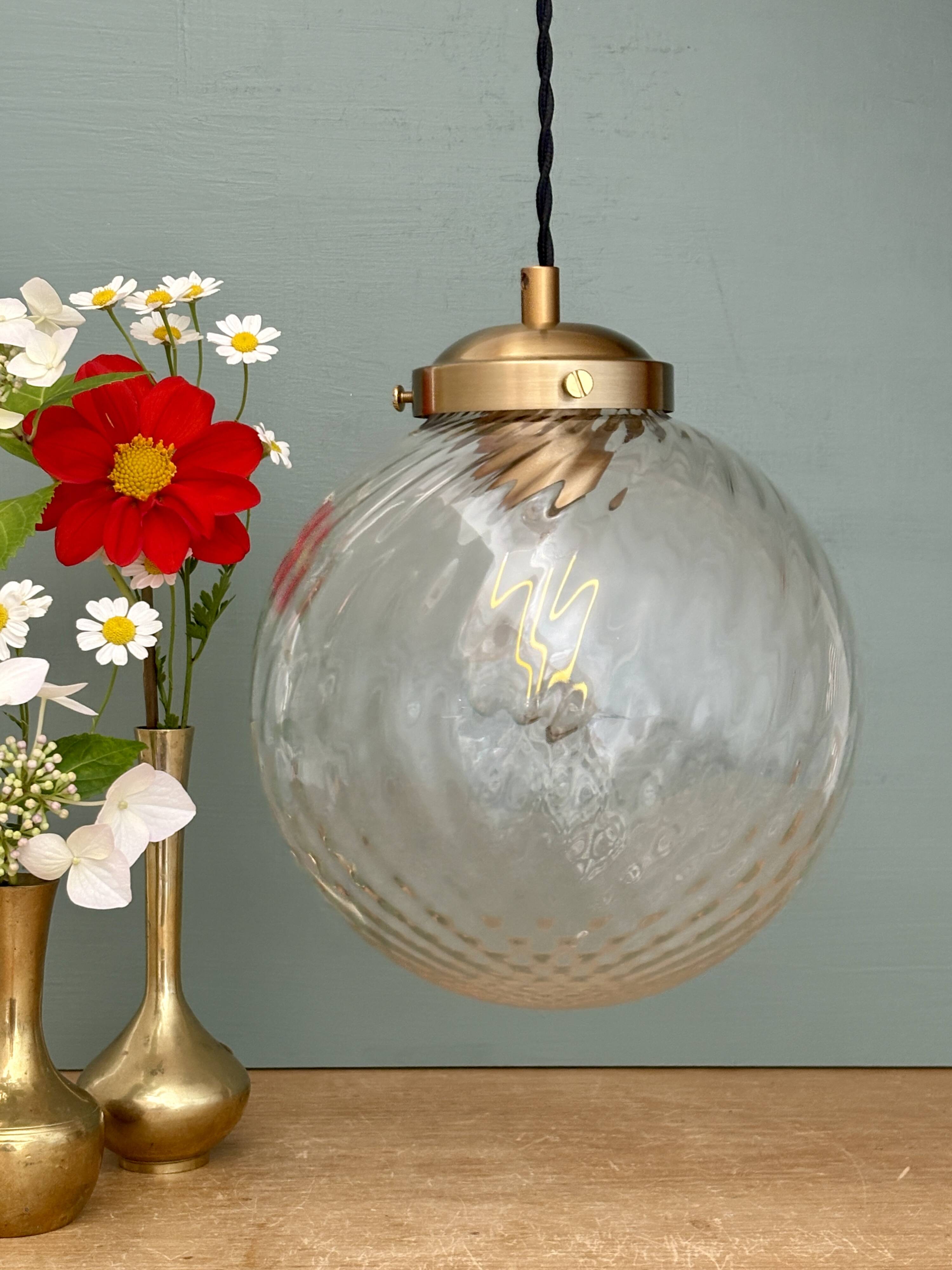 Vintage transparent glass suspension globe