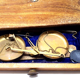 Trebuchet scale complete travel in jeweler box ... Brass wood