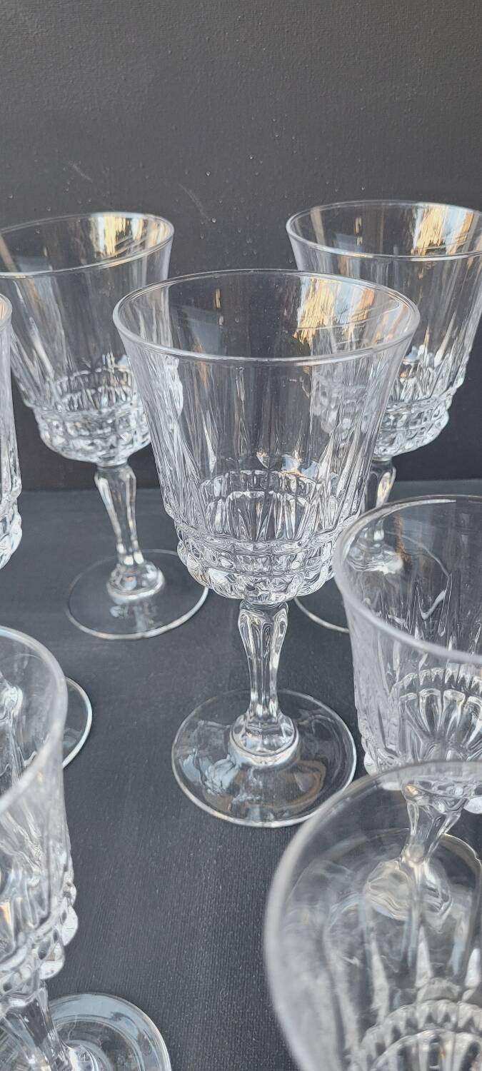 Set of 20 70's stemmed glasses