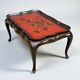 Low table in chinese black and red lacquer from the 19th century with independent tray