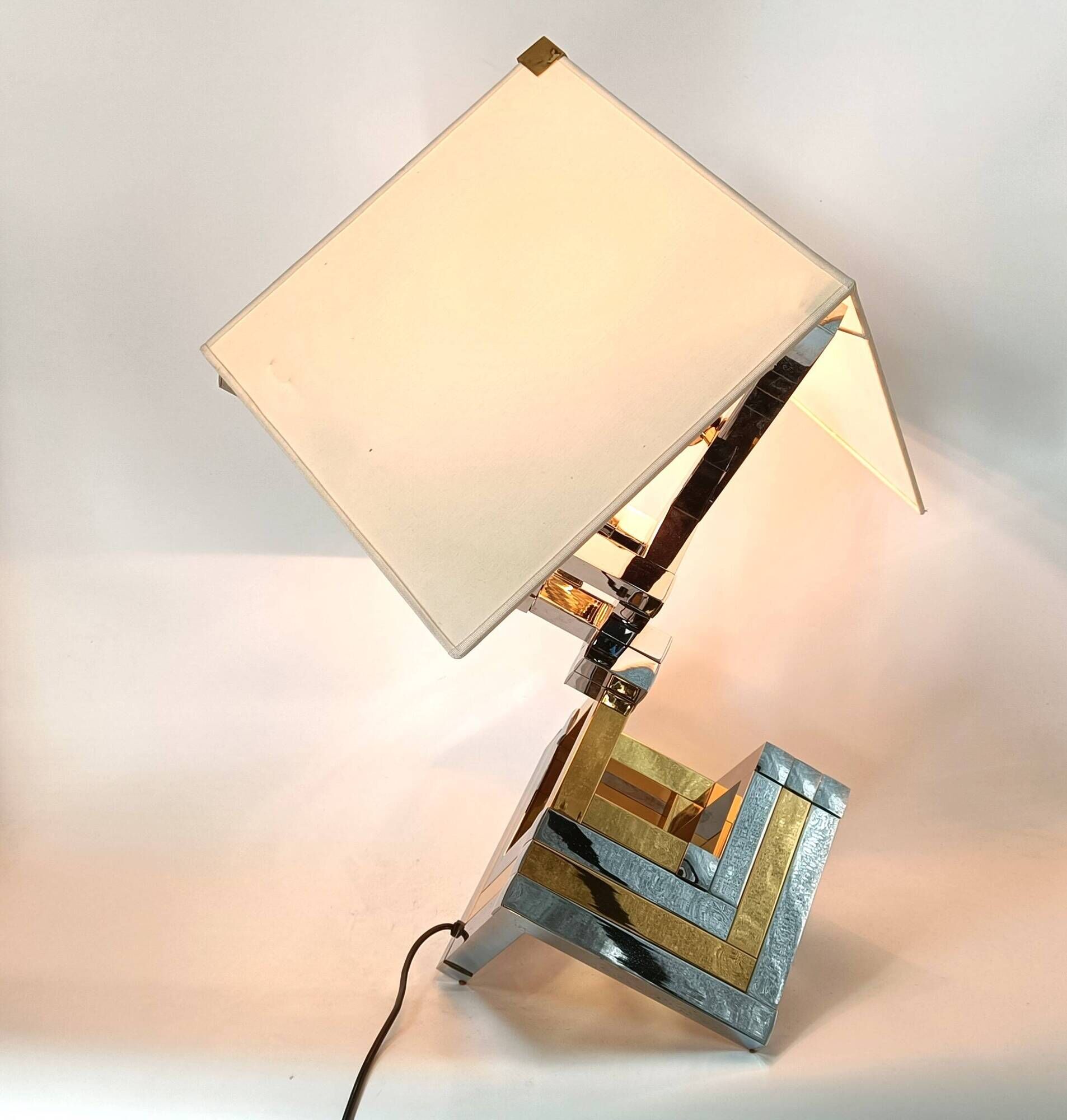 Large Geometrical table lamp by Lumica, Spain, 1970s