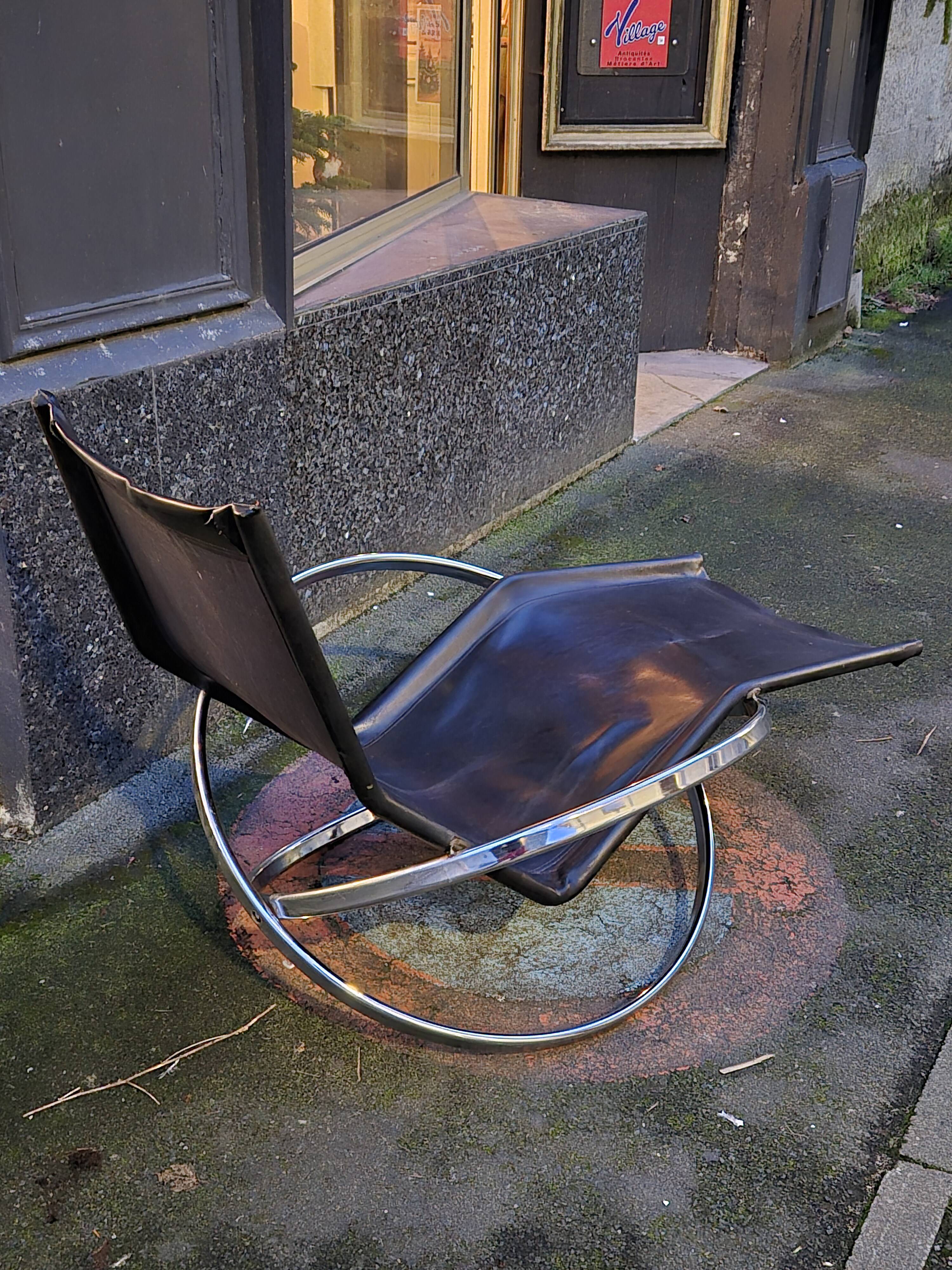 Rocking chair Roger Lecal 1970