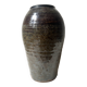 Brown-black glazed stoneware vase, signed underneath the base, circa 1950.