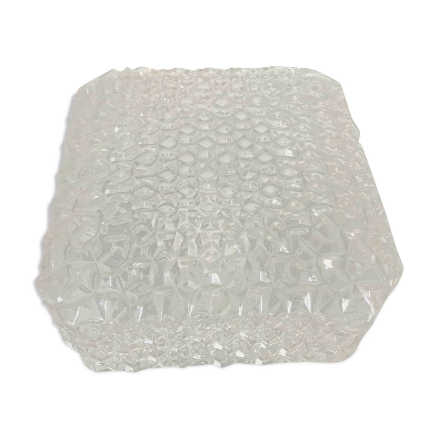 Amber moulded glass ceiling lighten circa 1960