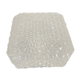 Amber moulded glass ceiling lighten circa 1960