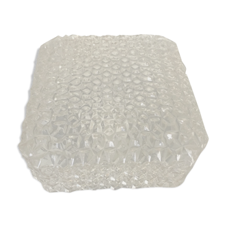 Amber moulded glass ceiling lighten circa 1960