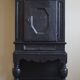 Antique black painted wardrobe from the 18th century by a Danish cabinetmaker, baroque.