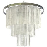 Diamond strips”listelli” murano glass belt chandelier