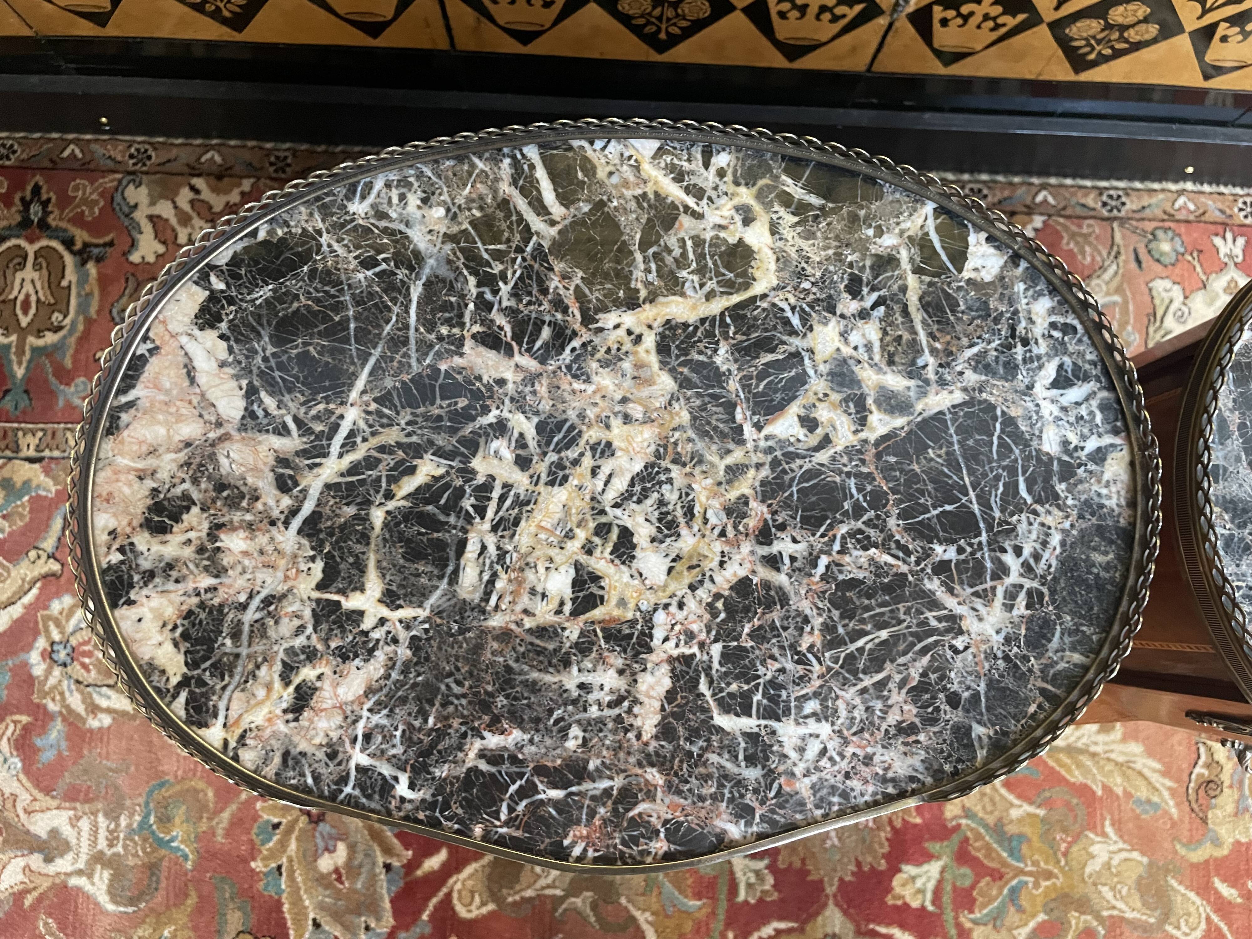 Pair of Louis XV style marquetry bedside tables