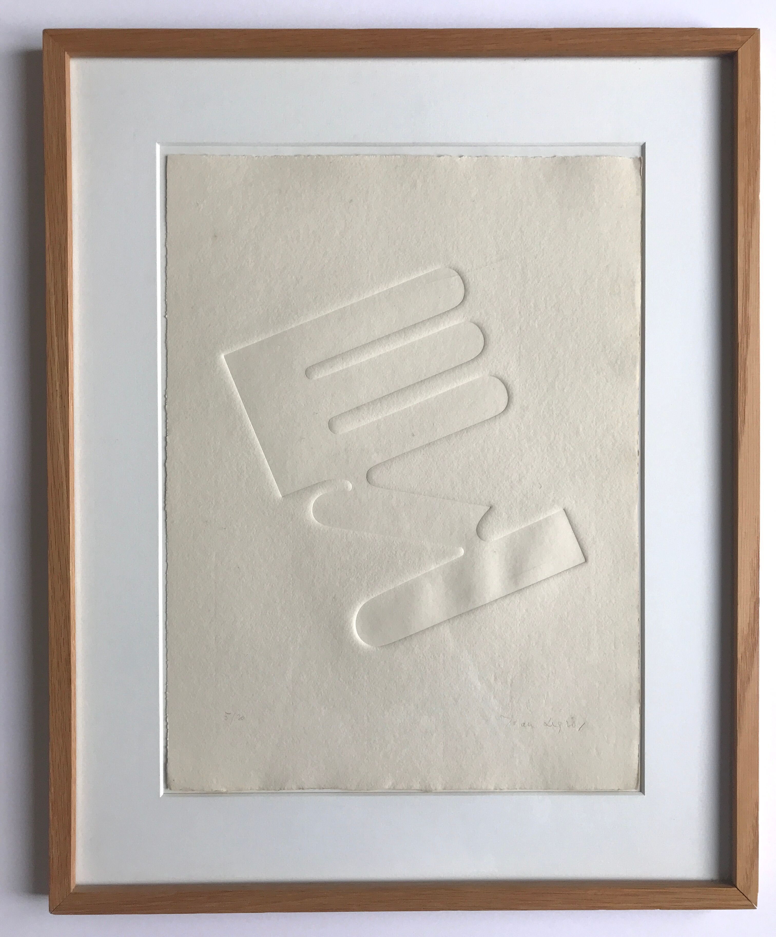 Signed and numbered print by Jean Legros, Geometric relief I, 1972