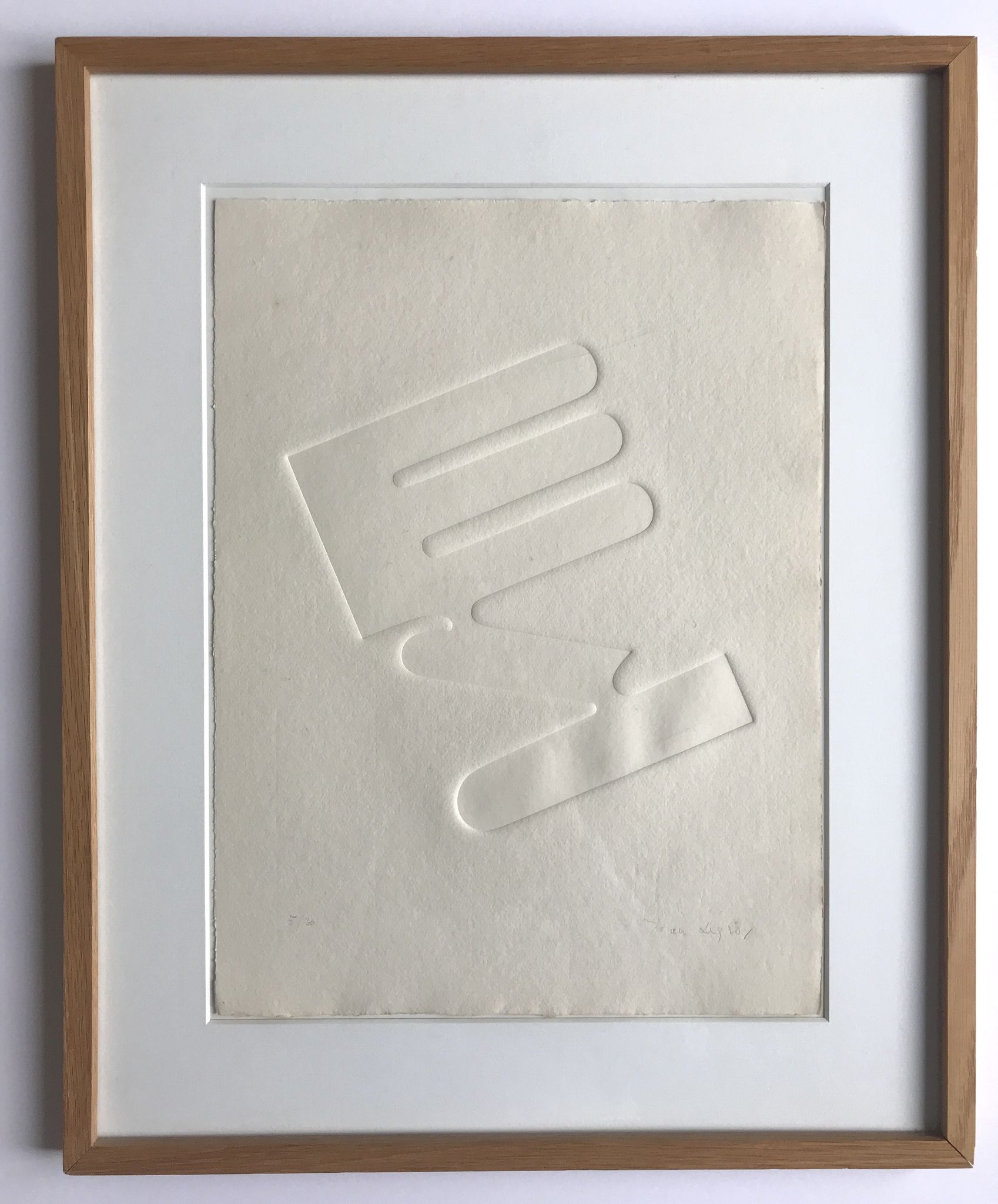 Estampe signée et numérotée de Jean Legros, Relief géométrique I, 1972