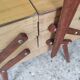 Sewing box worker wood feet compass vintage Scandinavian design
