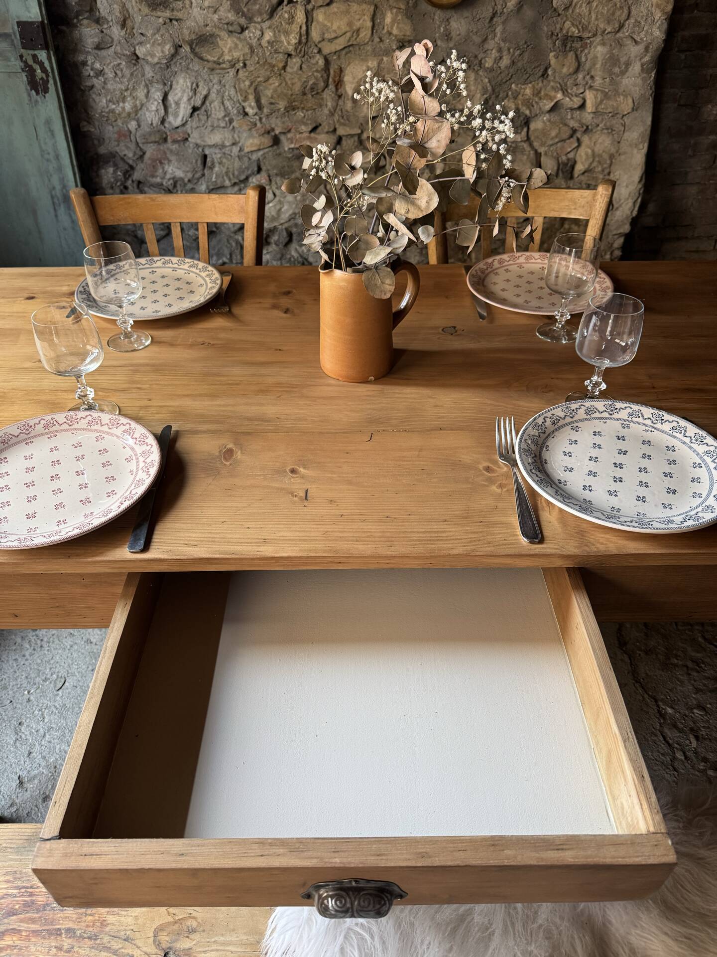 Old solid wood table