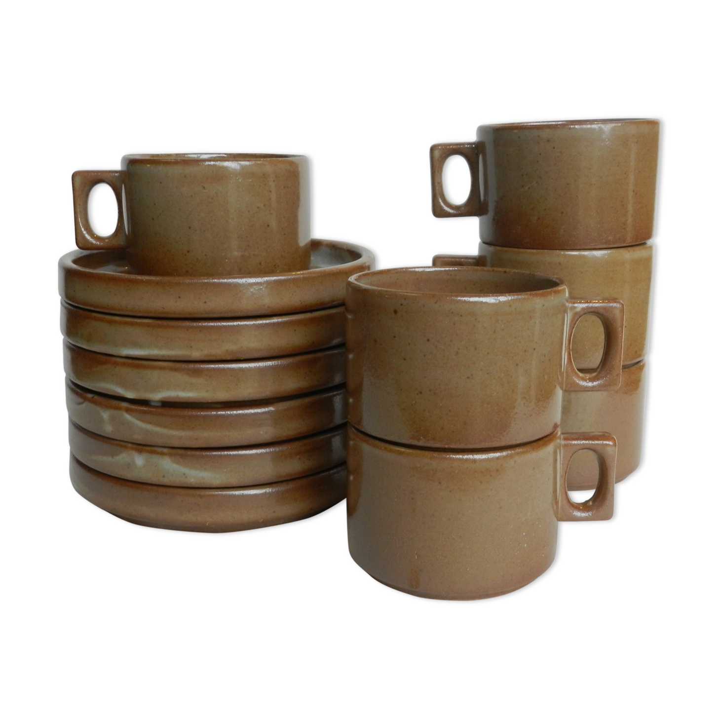 Brenne sandstone cups and saucers