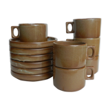 Brenne sandstone cups and saucers