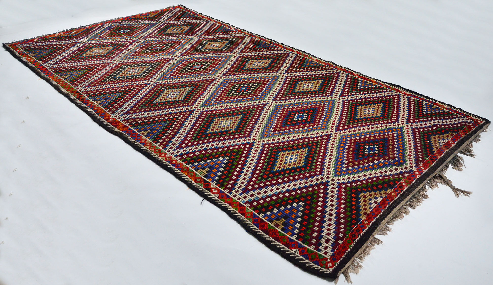 Anatolian handmade kilim rug 359 cm x 186 cm