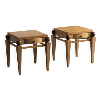 Ensemble de 2 tables de nuit postmodernes, années 1980