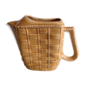 Rectangular ochre pitcher imitation wicker / vintage 60s-70s