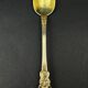 12 dessert spoons in vermeil, Minerva 19th century, blackened pear tree box
