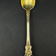 12 dessert spoons in vermeil, Minerva 19th century, blackened pear tree box