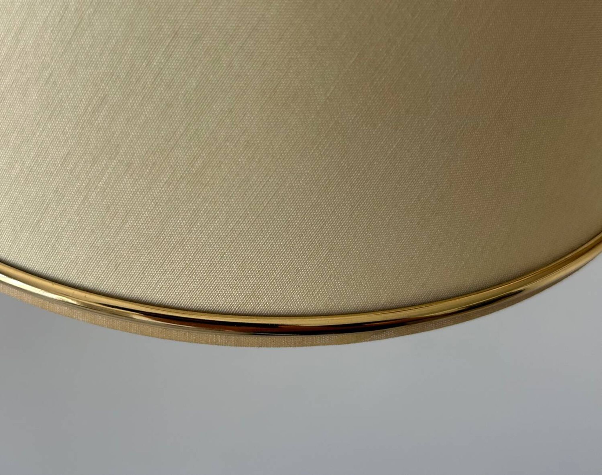 Vintage adjustable wall lamp, brass and beige fabric, France 1970