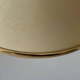 Vintage adjustable wall lamp, brass and beige fabric, France 1970