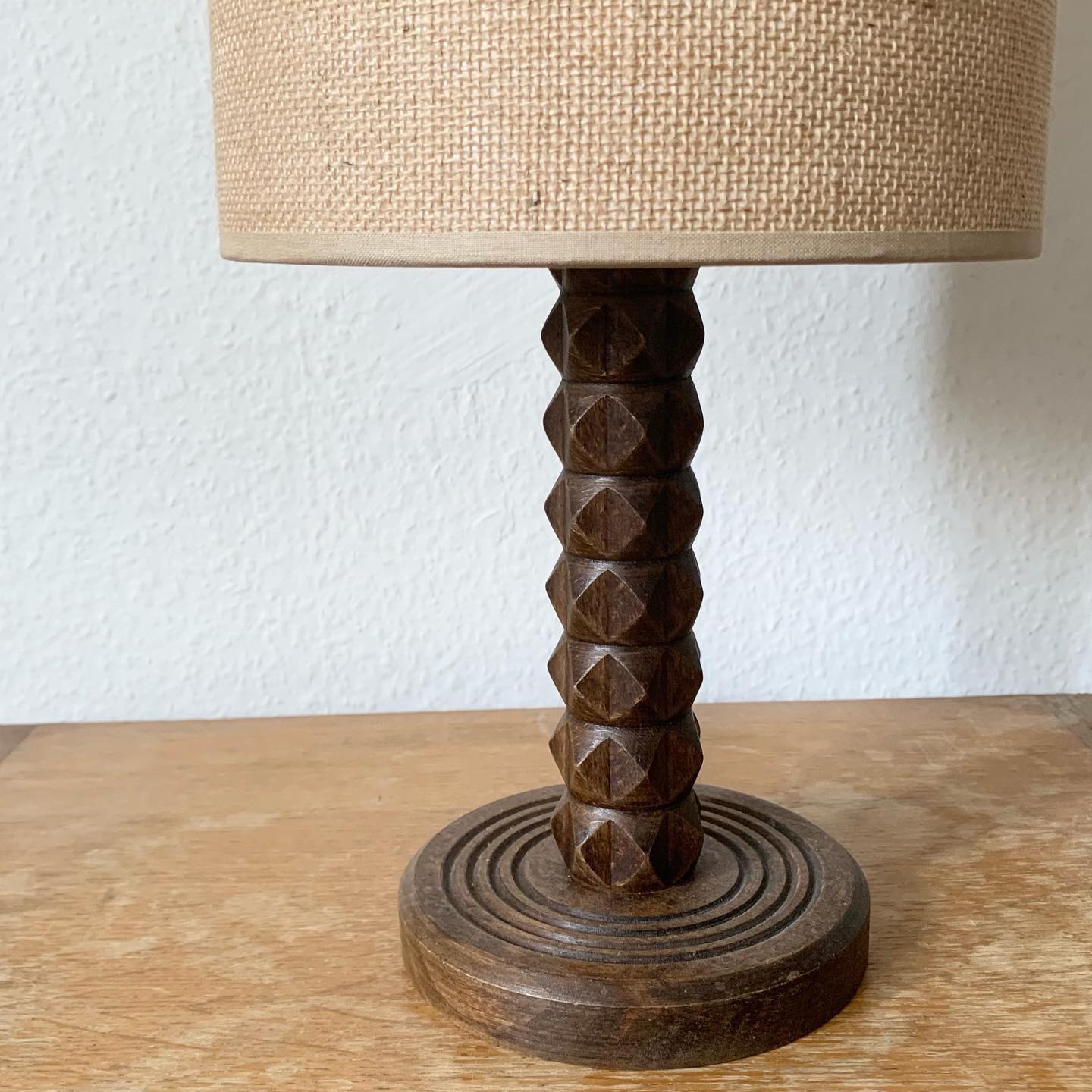 Wooden table lamp, France 1940s