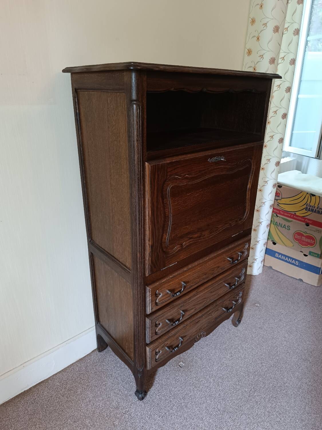 Vintage solid wood bar cabinet
