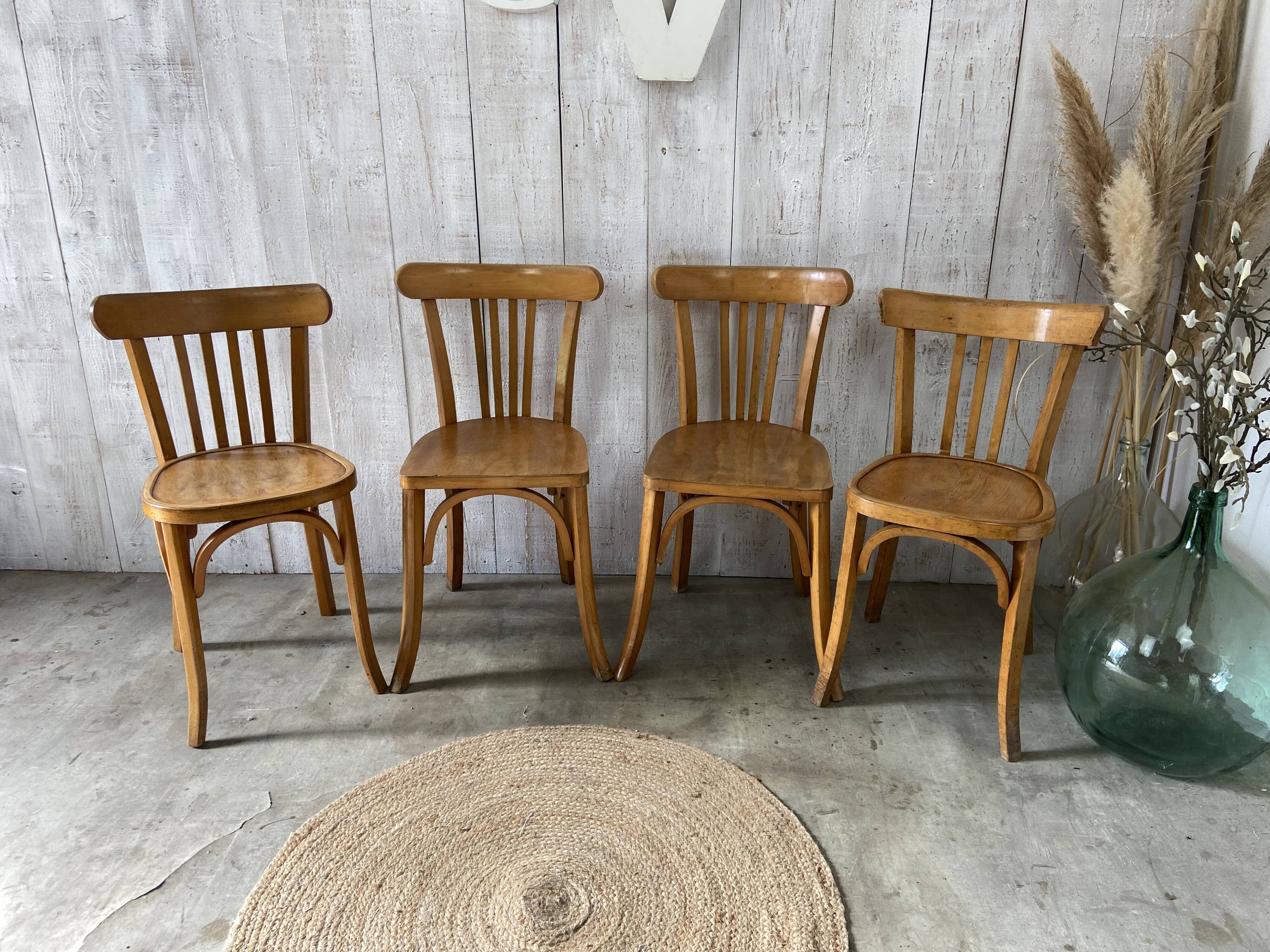 Set of 4 mismatched bistro chairs