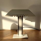 Desk lamp in white lacquered aluminum 1980 Aluminor.
