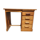 Children's desk zazou 1940 oak and elm with glass slab