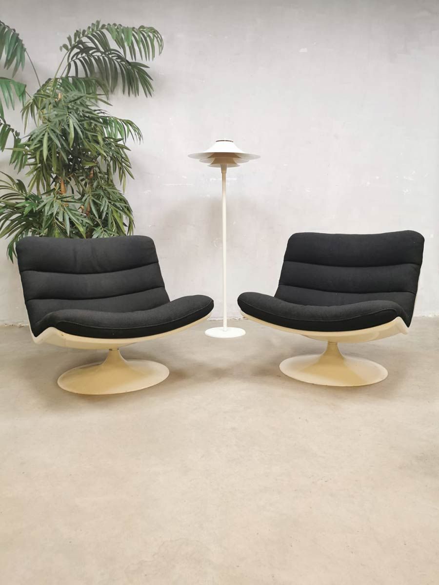 Vintage Dutch design swivel chairs Geoffrey Harcourt Artifort F978