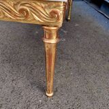 Coffee table gilded wood old marble top side table