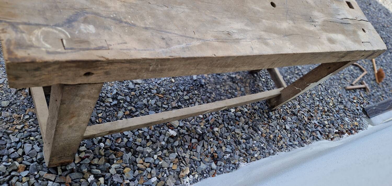 Antique solid wood workbench
