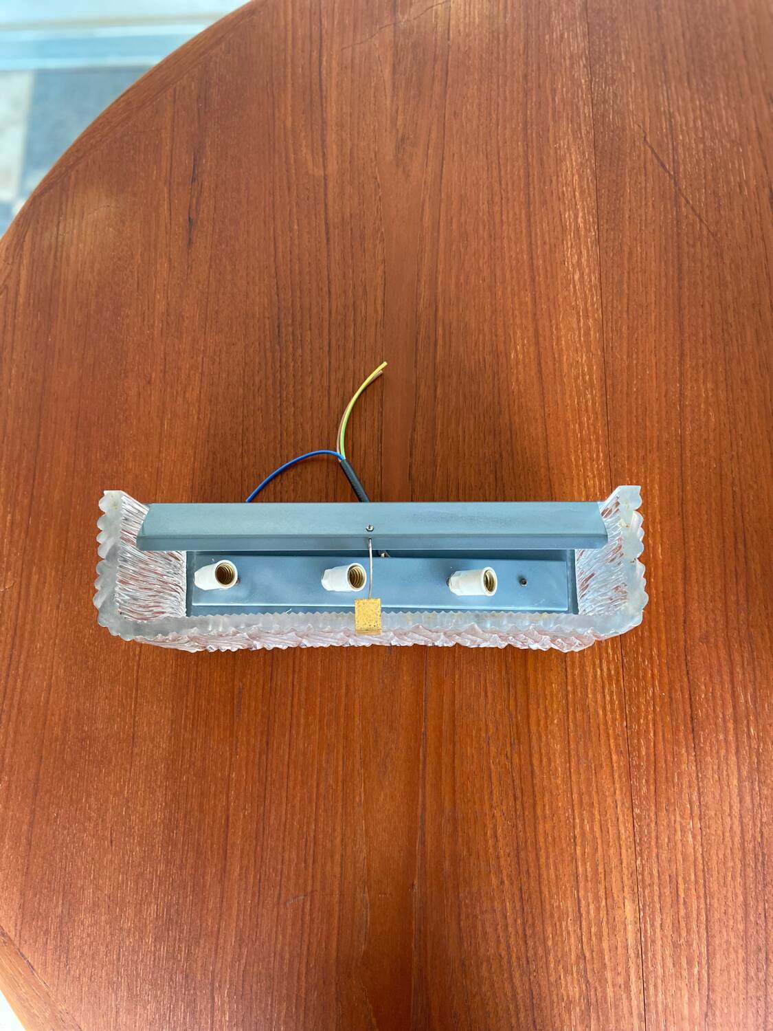 3 molded glass sconces 1950