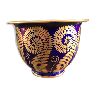 Vase manufacture nationale de Sevres fond bleu et or