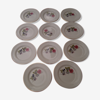 11 dessert plates pattern mulberry diam 19 cm