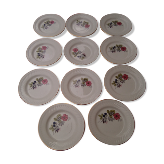 11 dessert plates pattern mulberry diam 19 cm