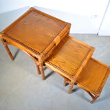 Rattan trundle table 1980