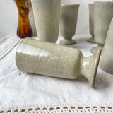 6 mazagrans in vintage speckled stoneware