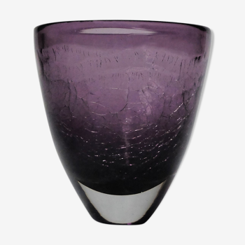 Vintage purple cracquelé vase