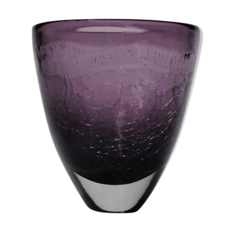 Vintage purple cracquelé vase